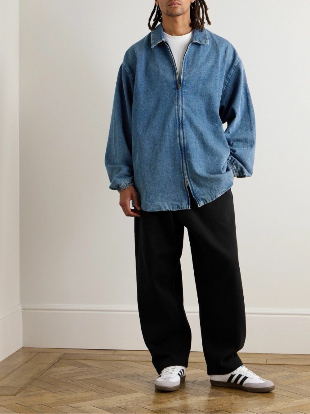 FEAR OF GOD ESSENTIALS - Oversized Denim Overshirt - Blue Large
